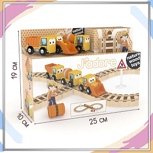 Игровой набор Hape J’adore "Стройка с железной дорогой", серия "Спецтехника"