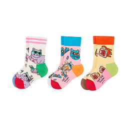 Набор носков Hello Hossy "Cats", 3 пары, мир котов