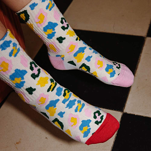 Набор носков Hello Hossy "Leopard", 4 пары, леопардовый микс