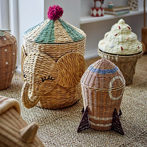 Корзина плетеная Bloomingville MINI "Слон Bobo", бежевая