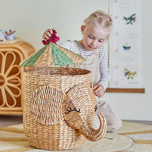 Корзина плетеная Bloomingville MINI "Слон Bobo", бежевая