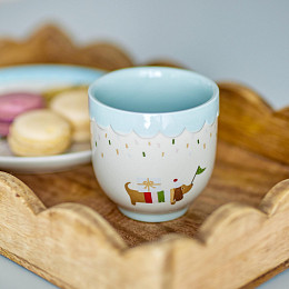 Кружка керамическая Bloomingville MINI "Celebrate", микс с голубым, 150 мл