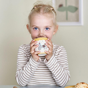 Кружка керамическая Bloomingville MINI "Celebrate", микс с желтым, 150 мл