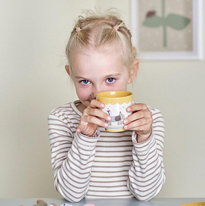 Кружка керамическая Bloomingville MINI "Celebrate", микс с желтым, 150 мл