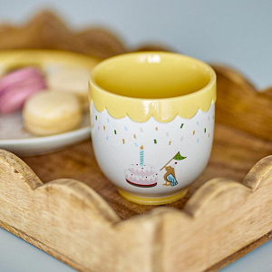 Кружка керамическая Bloomingville MINI "Celebrate", микс с желтым, 150 мл