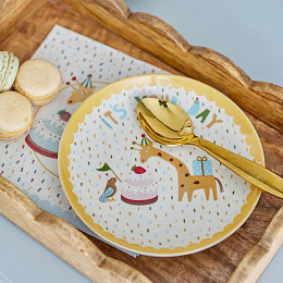 Тарелка керамическая Bloomingville MINI "Celebrate", микс с желтым