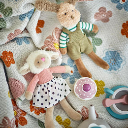Мягкие игрушки в виде овечки и собаки Bloomingville MINI "Sol & Teo", 2 шт, микс с бежевым