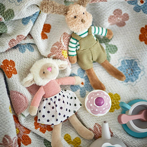 Мягкие игрушки в виде овечки и собаки Bloomingville MINI "Sol & Teo", 2 шт, микс с бежевым