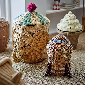 Корзина плетеная Bloomingville MINI "Ракета Space", бежевая