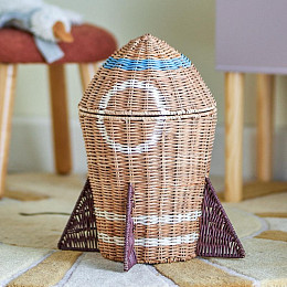 Корзина плетеная Bloomingville MINI "Ракета Space", бежевая