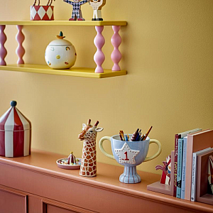 Ваза керамическая призовая Bloomingville MINI "Trophy", голубая