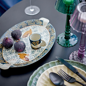 Набор кружек керамических Bloomingville "Hezha Espresso", 2 шт, микс с голубым, 55 мл