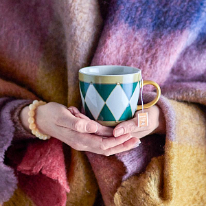 Кружка керамическая Bloomingville "Jolly", микс с зеленым, 300 мл