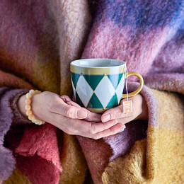 Кружка керамическая Bloomingville "Jolly", микс с зеленым, 300 мл