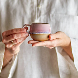 Кружка керамическая Bloomingville "Paula Espresso", розовая, 140 мл