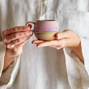 Кружка керамическая Bloomingville "Paula Espresso", розовая, 140 мл