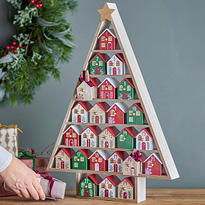 Адвент-календарь Bloomingville "Calvin", микс с красным