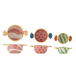 Набор мисок керамических Bloomingville "Caramella", 3 шт, микс с розовым