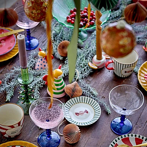 Набор подсвечников керамических Bloomingville "Caramella", 3 шт, микс с розовым