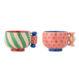 Набор кружек керамических Bloomingville "Caramella", 2 шт, микс с розовым, 250 мл