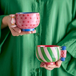 Набор кружек керамических Bloomingville "Caramella", 2 шт, микс с розовым, 250 мл