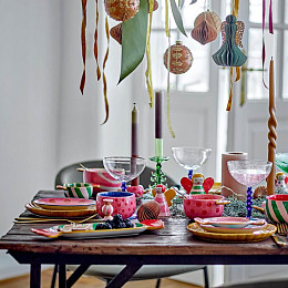 Набор тарелок керамических Bloomingville "Caramella", 2 шт, микс с розовым