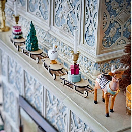 Праздничные сани Bloomingville "Dasher", микс с зеленым