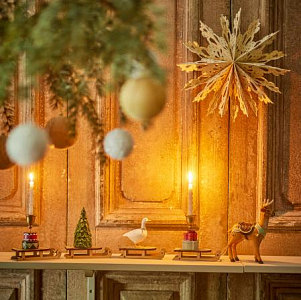 Праздничные сани Bloomingville "Dasher", микс с зеленым