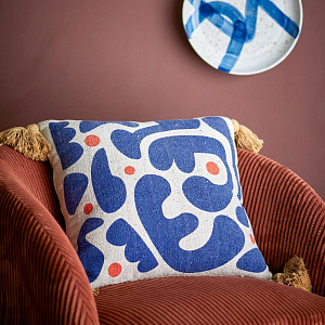 Подушка декоративная Bloomingville "Eviaya", голубая, 45 х 45 см