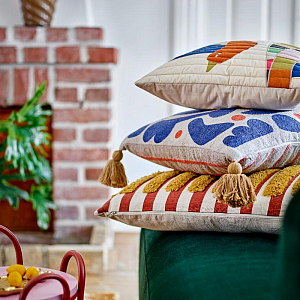 Подушка декоративная Bloomingville "Eviaya", голубая, 45 х 45 см