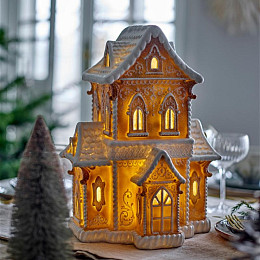 Декоративный дом с подсветкой Bloomingville "Kevin", карамельный