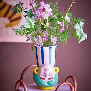 Ваза двусторонняя керамическая Bloomingville "Miss Jody", розовая