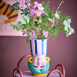 Ваза двусторонняя керамическая Bloomingville "Miss Jody", розовая