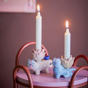 Набор подсвечников керамических Bloomingville "Missy", 2 шт, микс с голубым