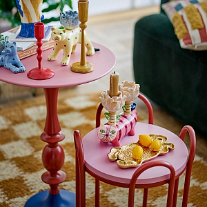 Подсвечник керамический Bloomingville "Missy", 2 шт, микс с розовым