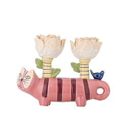 Подсвечник керамический Bloomingville "Missy", 2 шт, микс с розовым