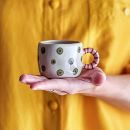 Кружка керамическая Bloomingville "Nini", зеленый горошек, 115 мл