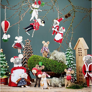 Декоративные игрушки из шерсти Bloomingville "Peo", 3 шт, коричневые