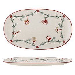 Блюдо сервировочное керамическое Bloomingville "Yule", микс с молочным