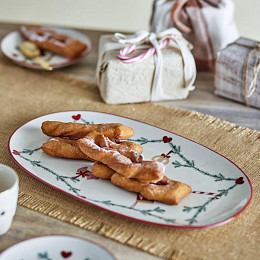 Блюдо сервировочное керамическое Bloomingville "Yule", микс с молочным