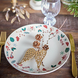 Блюдо сервировочное керамическое Bloomingville "Yule", молочное