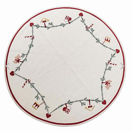 Декоративный коврик Bloomingville "Yule", микс с красным, 110 см