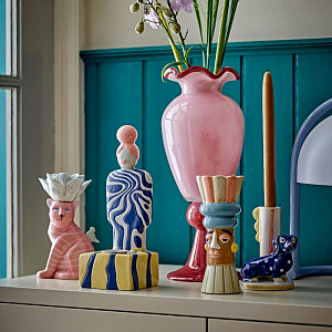 Ваза стеклянная Bloomingville "Frills", розовая