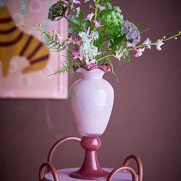 Ваза стеклянная Bloomingville "Frills", розовая