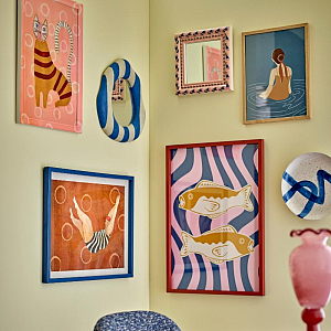 Картина в раме Bloomingville "Missy", розовая, 40 х 56 см