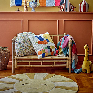 Коврик из шерсти Bloomingville MINI "Sun", желтый, 110 см