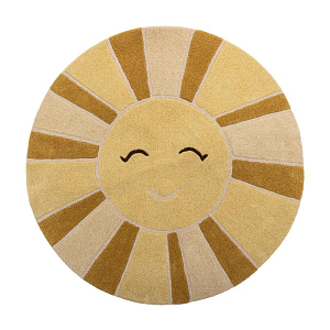 Коврик из шерсти Bloomingville MINI "Sun", желтый, 110 см