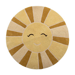 Коврик из шерсти Bloomingville MINI "Sun", желтый, 110 см