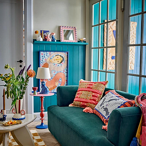 Зеркало в раме Bloomingville "Badia", микс с розовым, 30 х 30 см