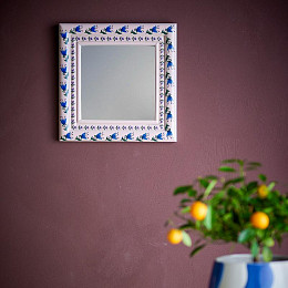 Зеркало в раме Bloomingville "Badia", микс с розовым, 30 х 30 см